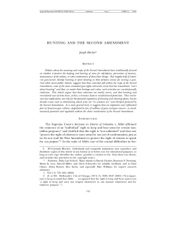 hunting and the second amendment
