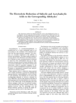 The Electrolytic Reduction of Salicylic and