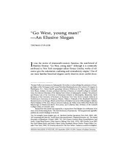 &ldquo;Go West, young man!&rdquo; -An Elusive Slogan