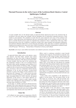 Thermal Processes in the Active Layer of the Larsbreen Rock