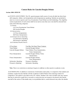 Contest Rules for Lincoln-Douglas Debate