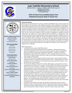 2015 SARC - Juan Cabrillo Elementary
