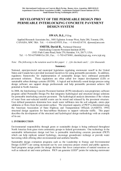 DEVELOPMENT OF THE PERMEABLE DESIGN PRO PERMEABLE