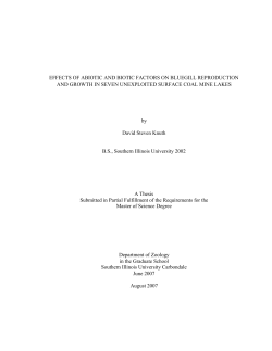 EFFECTS OF ABIOTIC AND BIOTIC FACTORS ON BLUEGILL