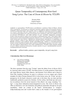 Queer Temporality of Contemporary Riot Grrrl Song Lyrics