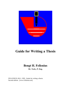 Guide for Writing a Thesis - Fellenius