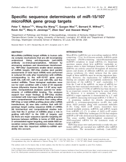 Specific sequence determinants of miR