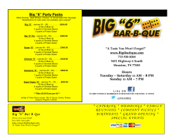 Big &ldquo;6&rdquo; Party Packs * CATERING * WEDDINGS