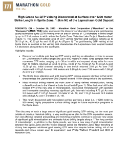 High-Grade Au-QTP Veining Discovered at Surface over 1200 meter