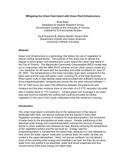 Mitigating the Urban Heat Island with Green Roof Infrastructure Brad