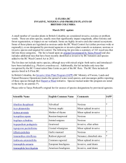 Invasive, Alien and Problem Plants of BC