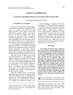 Economical and Rapid Method for Extracting Cotton Genomic DNA