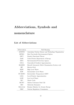 Abbreviations, Symbols and nomenclature