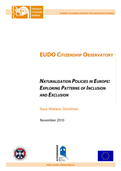 Naturalisation Policies in Europe: Exploring