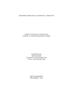 Lord of Covenant Vengenance: Nahum 1:2 and Neo