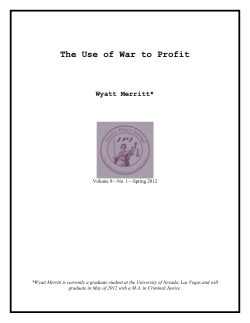 The Use of War to Profit - Center on Juvenile and Criminal Justice