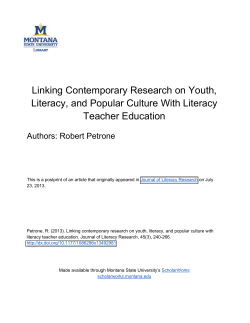 Linking Contemporary Research on Youth, Literacy, and Popular