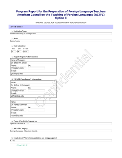 Program Report for the Preparation of Foreign Language Teachers