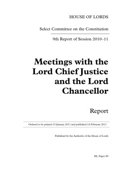 Meetings with the Lord Chief Justice and the Lord