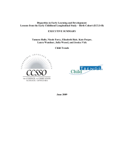 Disparities in Early Learning and Development
