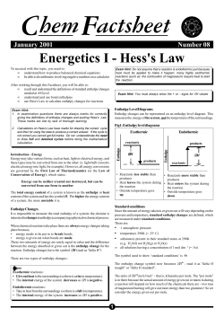 Energetics I - Hess`s Law