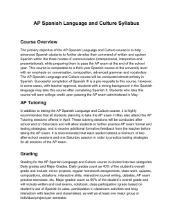 AP Spanish Language and Culture Syllabus Course Overview