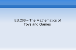 ES.268 Theory of impartial games, Slides 1