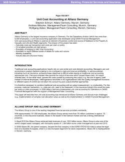 Unit Cost Accounting at Allianz Germany
