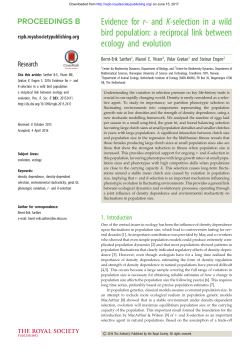 Evidence for r- and K-selection in a wild bird population: a reciprocal