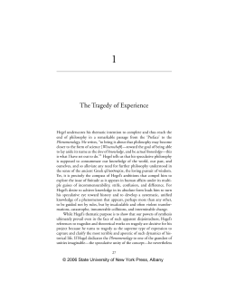 The Tragedy of Experience