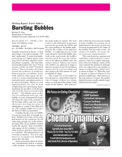 Bursting Bubbles - Stanford University