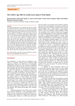 The relative age effect in youth soccer players from Spain