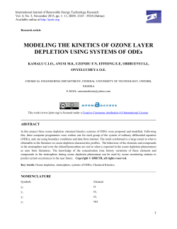 MODELING THE KINETICS OF OZONE LAYER DEPLETION USING