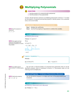 Multiplying Polynomials