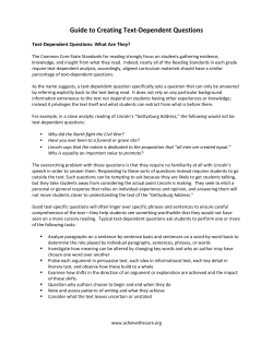 Guide to Creating Text-Dependent Questions