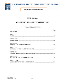 UPS 100.000 ACADEMIC SENATE CONSTITUTION