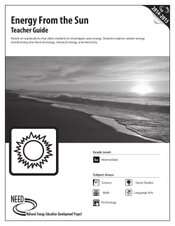 Energy from the Sun Teacher Guide