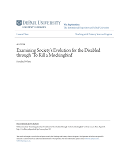 Examining Society`s Evolution for the Disabled through `To Kill a