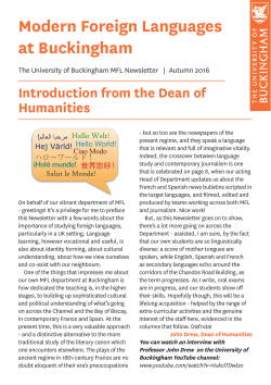 Modern Foreign Languages at Buckingham