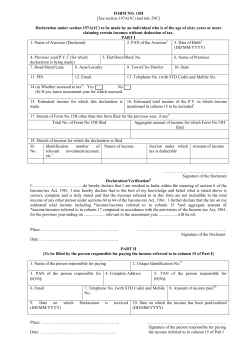 FORM NO. 15H - LIC Housing