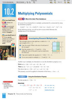 Multiplying Polynomials