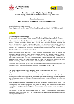 Deconstructing Sexism - Lancaster University