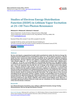 Studies of Electron Energy Distribution Function (EEDF) in Lithium