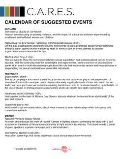 calendar of suggested events