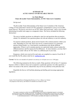 Summary of ACTEC Survey on Revocable Trusts