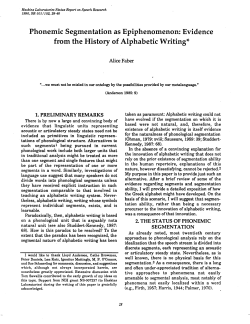 Phonemic Segmentation as Epiphenomenon