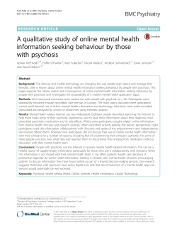 A qualitative study of online mental health information seeking