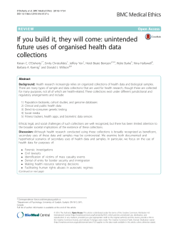Unintended Future Uses of Organized Health Data Collections