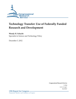 Technology Transfer: Use of Federally Funded Research and