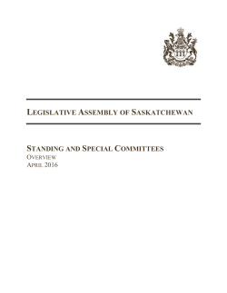 Introduction to Committees - Legislative Assembly of Saskatchewan